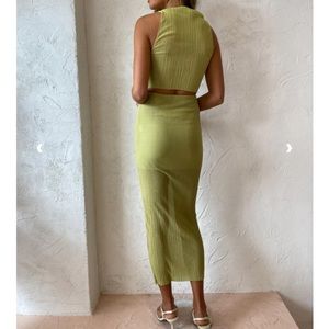 bec and bridge plisse midi skirt